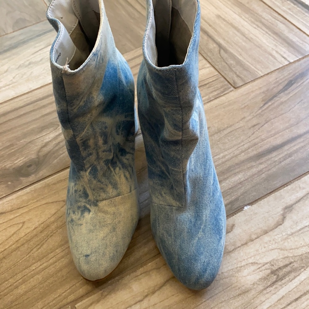 Denim tie dye  booties